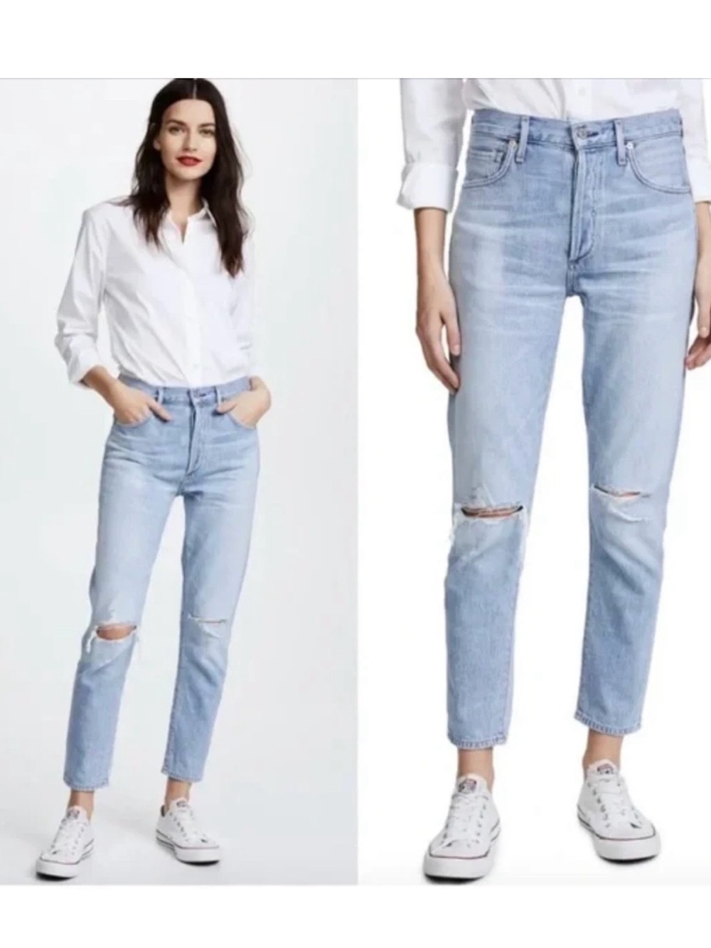 Citizens of Humanity Liya High Rise Classic Fit Crop Jeans Distressed Sz 27 USA
